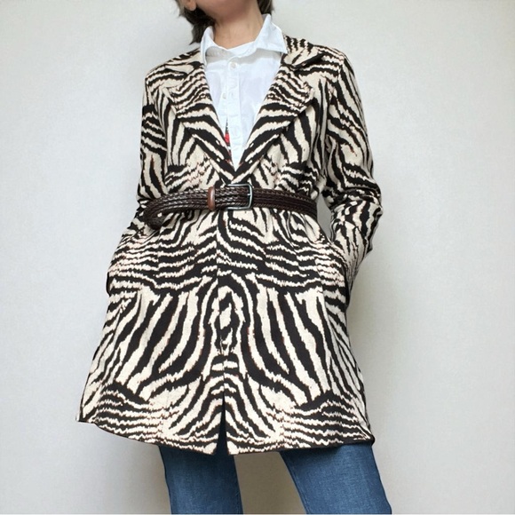 Liverpool Los Angeles Zebra Jacquard Coatigan Sweater Jacket – Size M - Picture 1 of 11